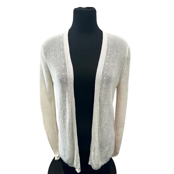 UNIQLO x Ines de la Fressange | Cream Open Knit Linen Cardigan | Large - Picture 2 of 7